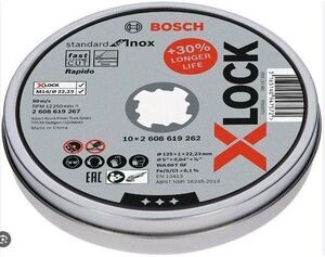 BOSCH 2608619267 X-LOCK Grinding Disc Straight Standard for Inox 10x125x1x22.23m